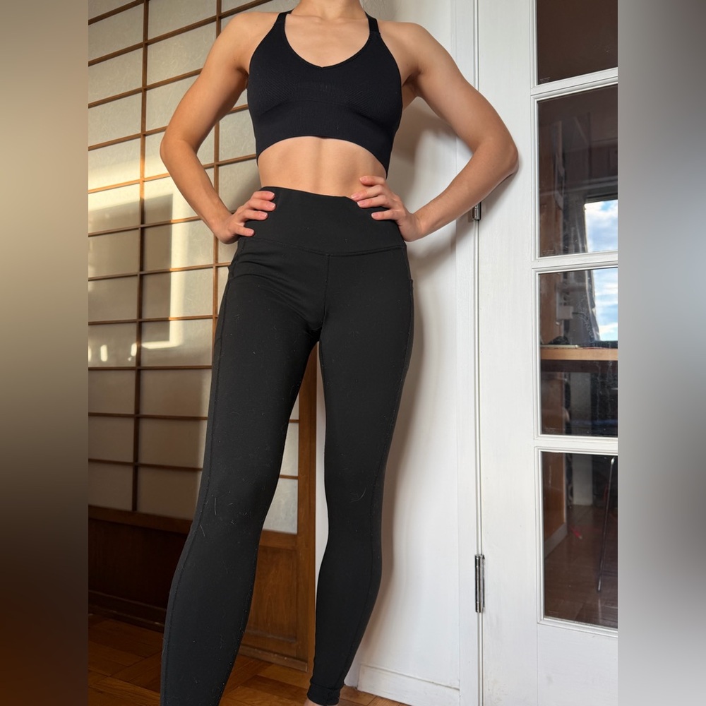 Three Pairs of High-Waist Black Women's Leggings